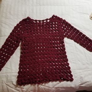 Yarn Knit Sweater w/spaghetti strap bottom blouse